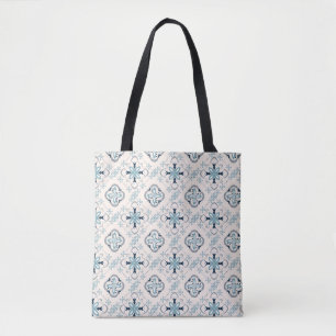 Moroccan ornaments blue cream ethnic stylish East Tote Bag