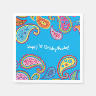 Moroccan Paisley Cute Boho Birthday Party Napkin