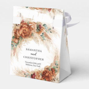 Moroccan Pampas & terracotta floral beach wedding Favor Box