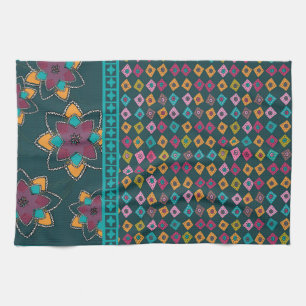 Moroccan Patchwork design tea towel