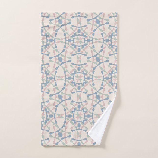 Moroccan pattern 2 (pink and blue) hand towel (Hand Towel)