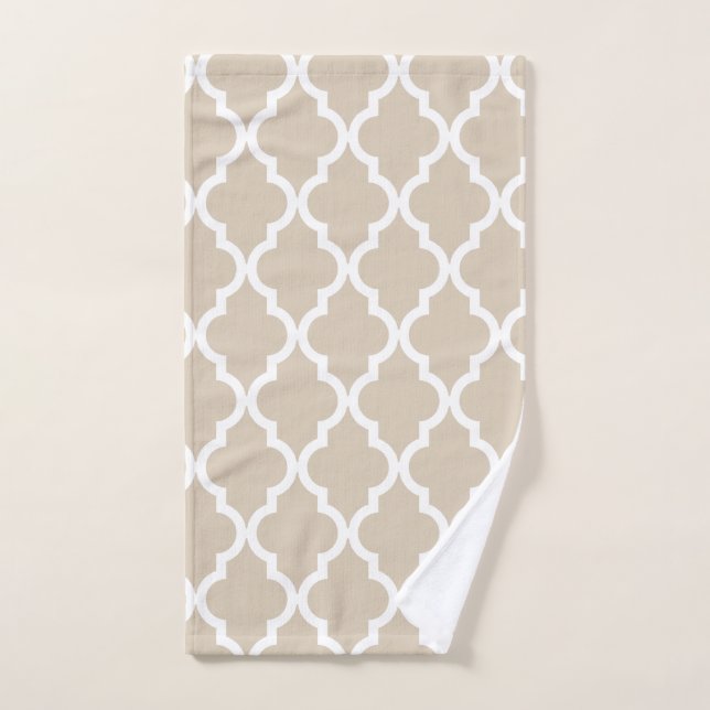 Moroccan Pattern - Beige Bath Towel Set (Hand Towel)