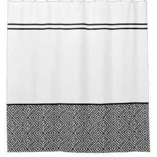 Moroccan Pattern> Black and White Shower Curtains
