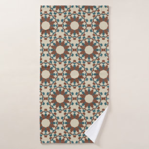 Moroccan pattern (brown and blue) bath towel