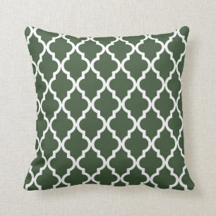 Moroccan Pattern: Hunter Green Throw Pillow