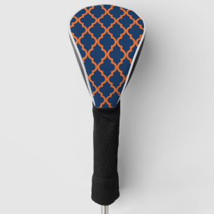 Moroccan Pattern - Navy Blue & Orange Golf Head Cover
