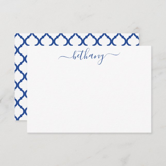 Moroccan Pattern Personalized Note Cards (Front/Back)