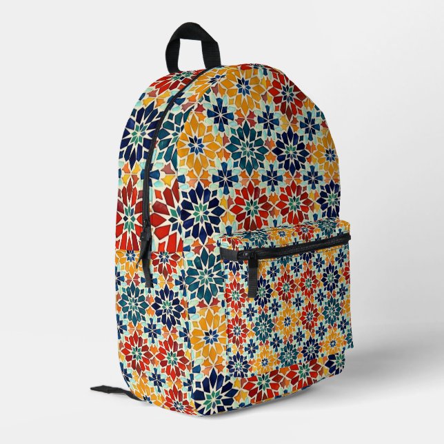 Moroccan Pattern  Printed Backpack (Back Corner Left)