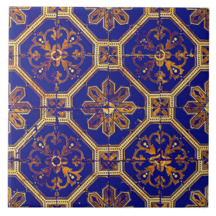Moroccan Pattern Purple and Orange Tile