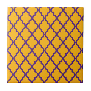 Moroccan Pattern: Purple & Gold Tile