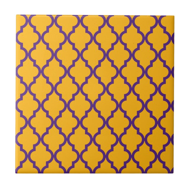 Moroccan Pattern: Purple & Gold Tile (Front)