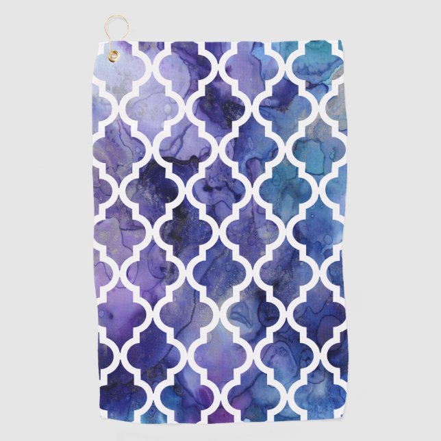 Moroccan Pattern: Purple Golf Towel (Front)