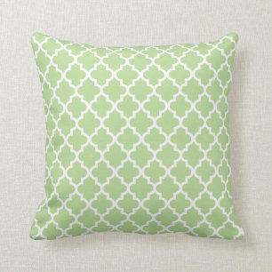 Moroccan Pattern Sage Green Throw Pillow