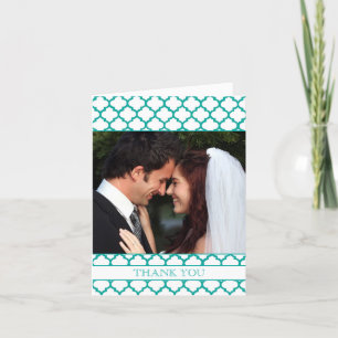Moroccan Pattern Wedding Photo Thank you card