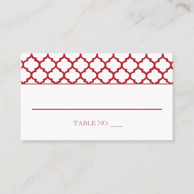Moroccan Pattern Wedding Placecards (Front)