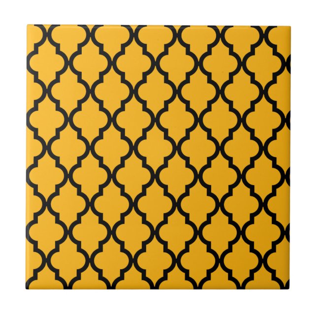 Moroccan Pattern: Yellow & Black Tile (Front)
