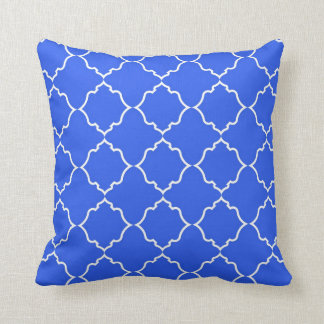 Moroccan Peacock Blue Throw Pillow