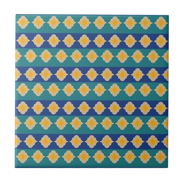 Moroccan peacock hues  tile (Front)