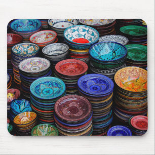 Moroccan Plates At Market Mouse Pad