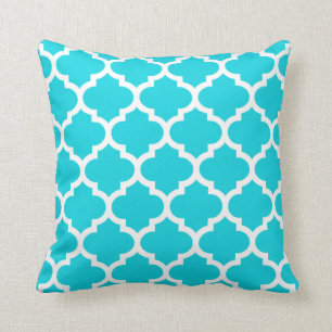Moroccan Quatrefoil Aqua Pillow