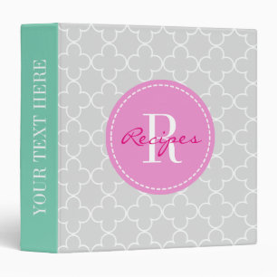 Moroccan quatrefoil pattern recipe binder book