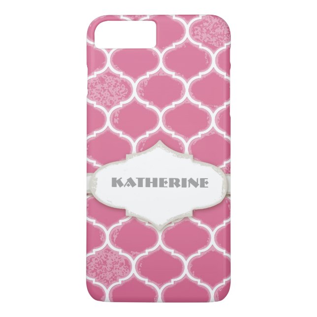 Moroccan Quatrefoil Trellis Antiqued Grunged Style Case-Mate iPhone Case (Back)
