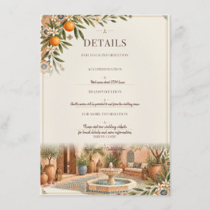 Moroccan Riad Wedding   Terracotta & Ivory Details Enclosure Card