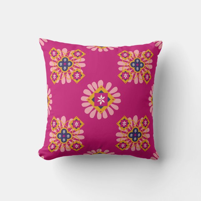 Moroccan Rose Throw Pillow (Front)