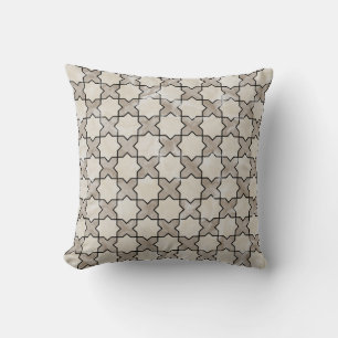 Moroccan Simple Pattern Zellige Tile 1 Grey Big Throw Pillow