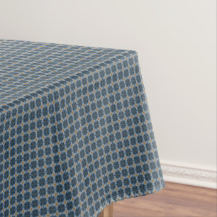 Moroccan Stars in Blue, Grey and Yellow Tablecloth