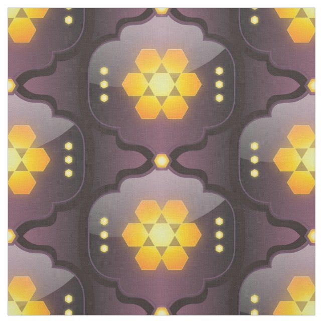 Moroccan style geometric print fabric (Swatch)