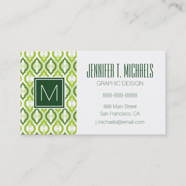 Moroccan Style Pattern Business Card (Front)