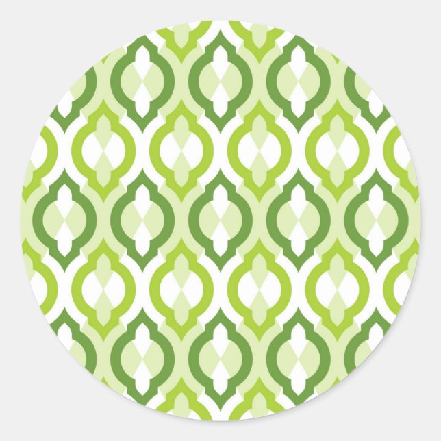 Moroccan Style Pattern Classic Round Sticker (Front)