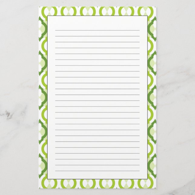 Moroccan Style Pattern Stationery (Front)