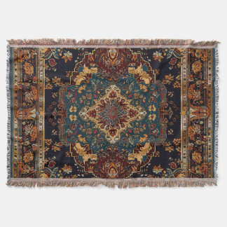 Moroccan Style Red Blue Throw Blanket