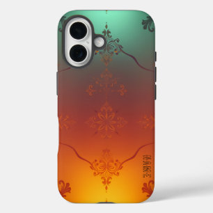 Moroccan Sunset Teal Orange Gradient iPhone 16 Case