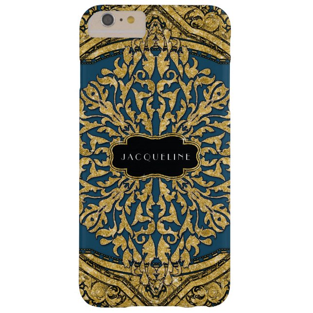 Moroccan Swirl Scroll Gold Glitter Look Elegant Case-Mate iPhone Case (Back)