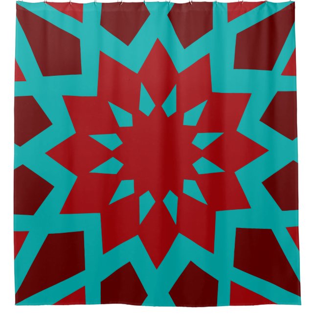 Moroccan Teal And Red Pattern (Front)