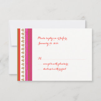 Moroccan themed Invitation RSVP Card