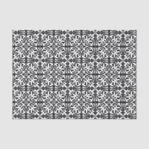 Moroccan tile - black with white background tissue paper