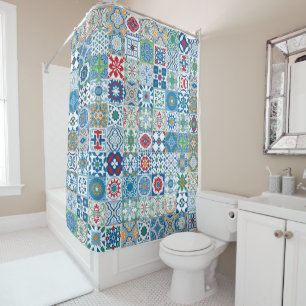 Moroccan tile - blue and red