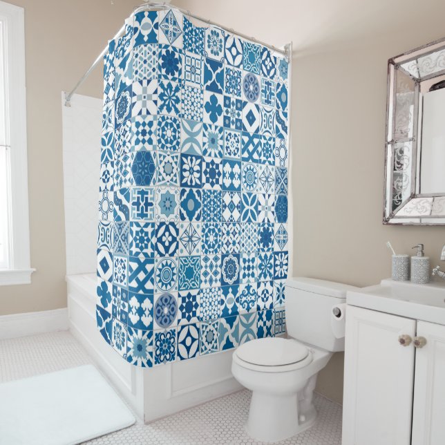 Moroccan tile - blue and white (In Situ)