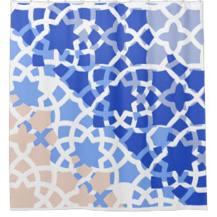 Moroccan tile blue beige print