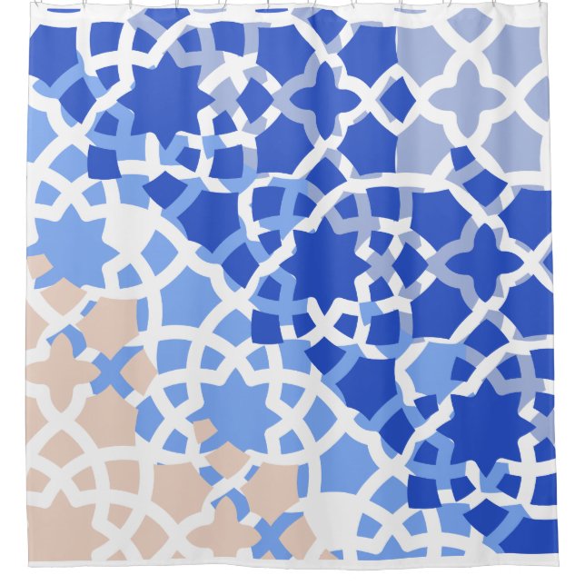 Moroccan tile blue beige print  (Front)
