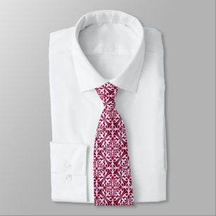 Moroccan tile - burgundy and pink tie