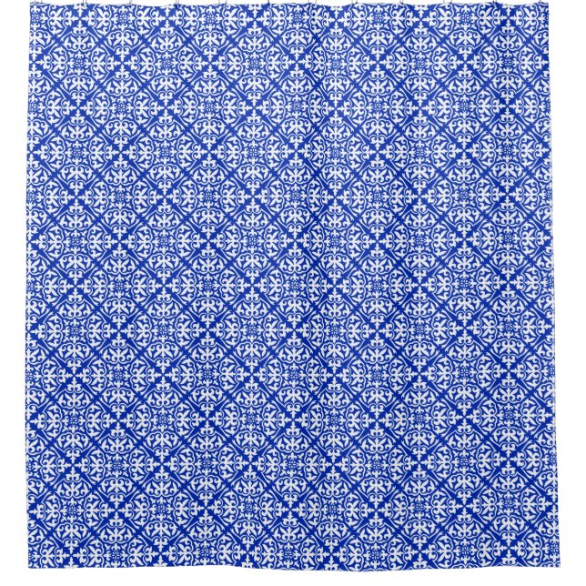 Moroccan tile - cobalt blue and white (Front)