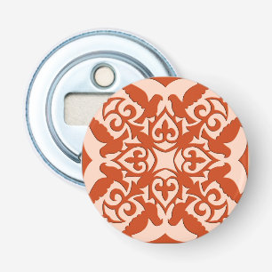 Moroccan tile - coral orange and peach bottle opener