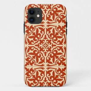 Moroccan tile - coral orange and peach iPhone 11 case