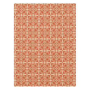Moroccan tile - coral orange and peach tablecloth