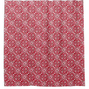 Moroccan tile - dark red and white